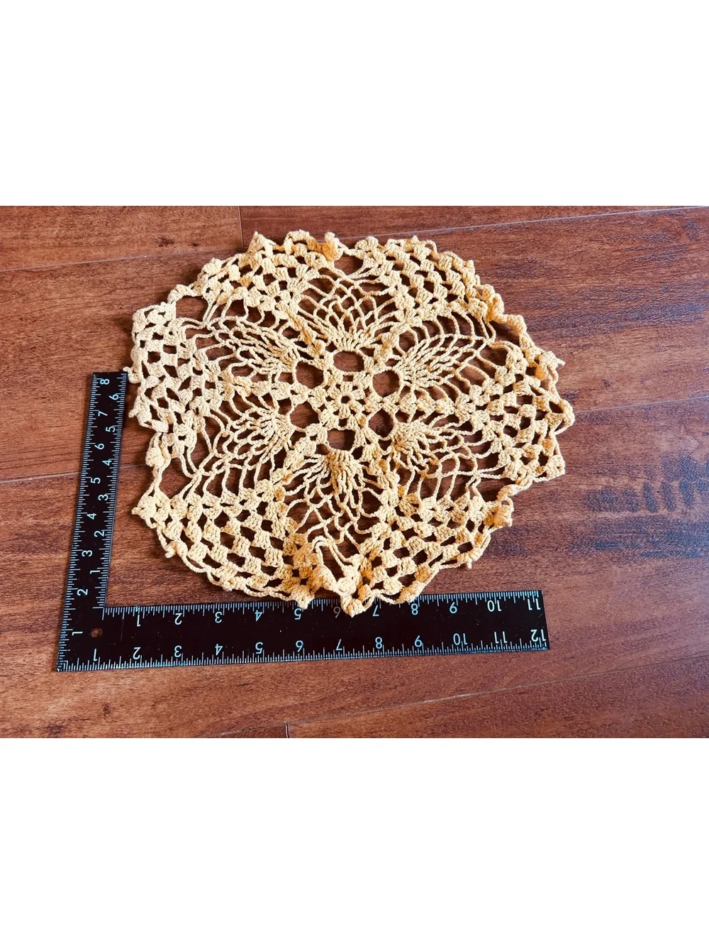 Handmade Crochet Doily in Mustard Yellow